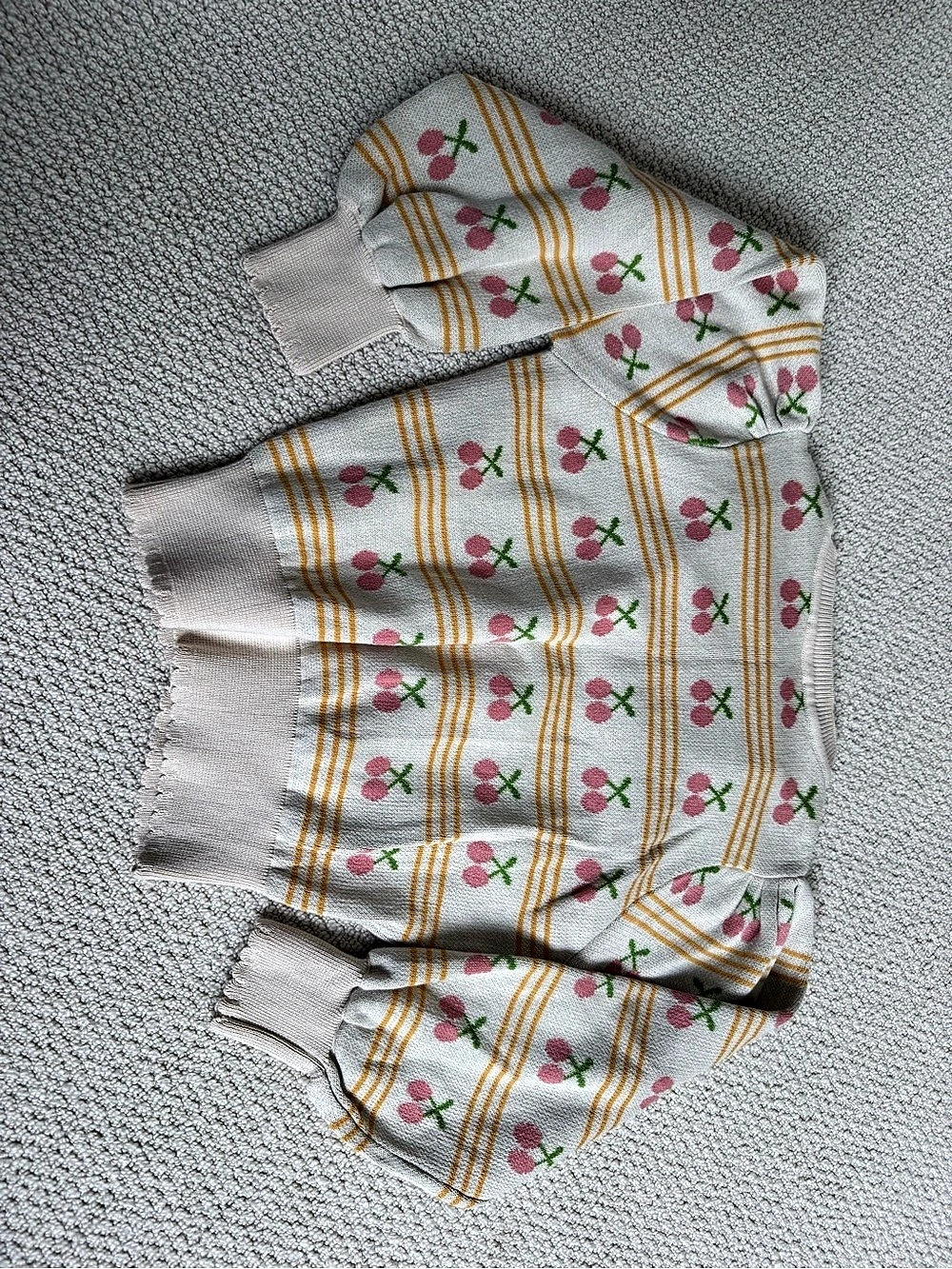 Emile et Ida Floral Button-Front Sweater 8A - Picture 6 of 6